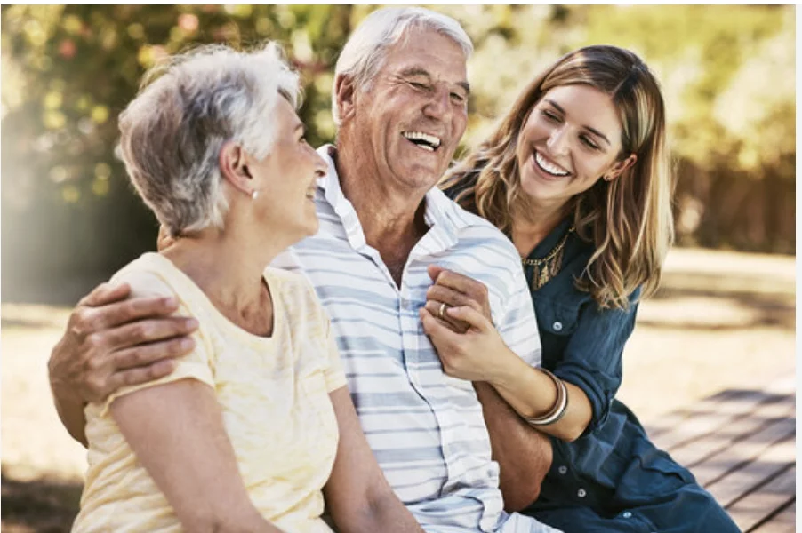 Happy family planning their estate